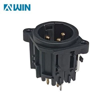 Connecteur XLR horizontal à montage sur circuit imprimé à 3 broches